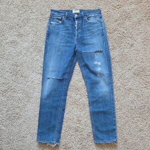 Agolde Distressed Slim Fit Skinny Jeans